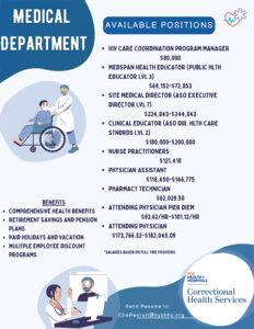 Correctional Health Services Medical Department Recruitment