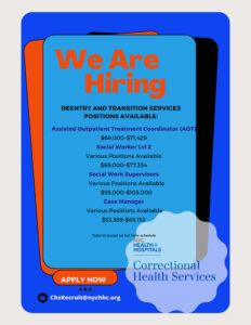 Correctional Health Services We Are Hiring Reentry and Transition Services