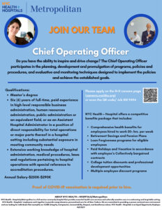 Metropolitan – Join Our Team – Chief Operating Officer