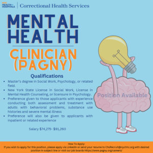 Correctional Health Services Mental Health Clinician (PAGNY)