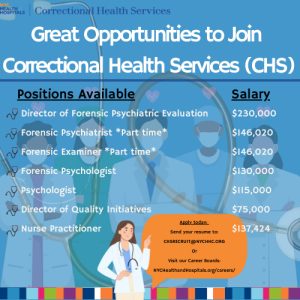 Great Opportunities to Join Correctional Health Services (CHS)