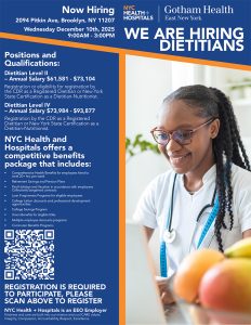 Gotham Health, East New York – We Are Hiring Dietitians Event